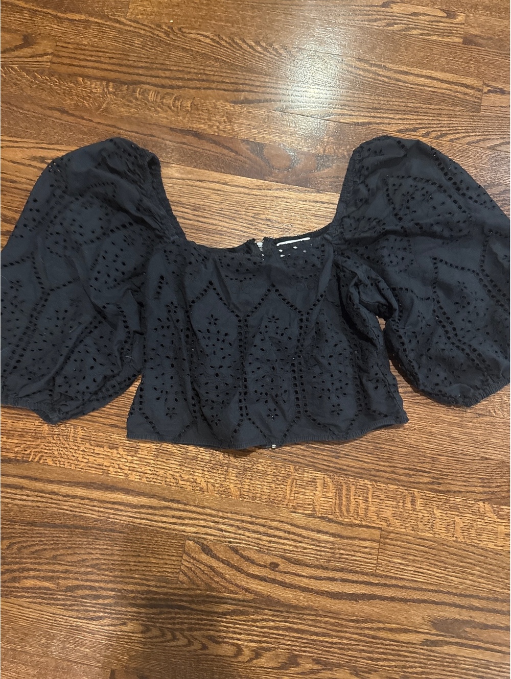 Urban Outfitters Black Eyelet Blouse Size Large